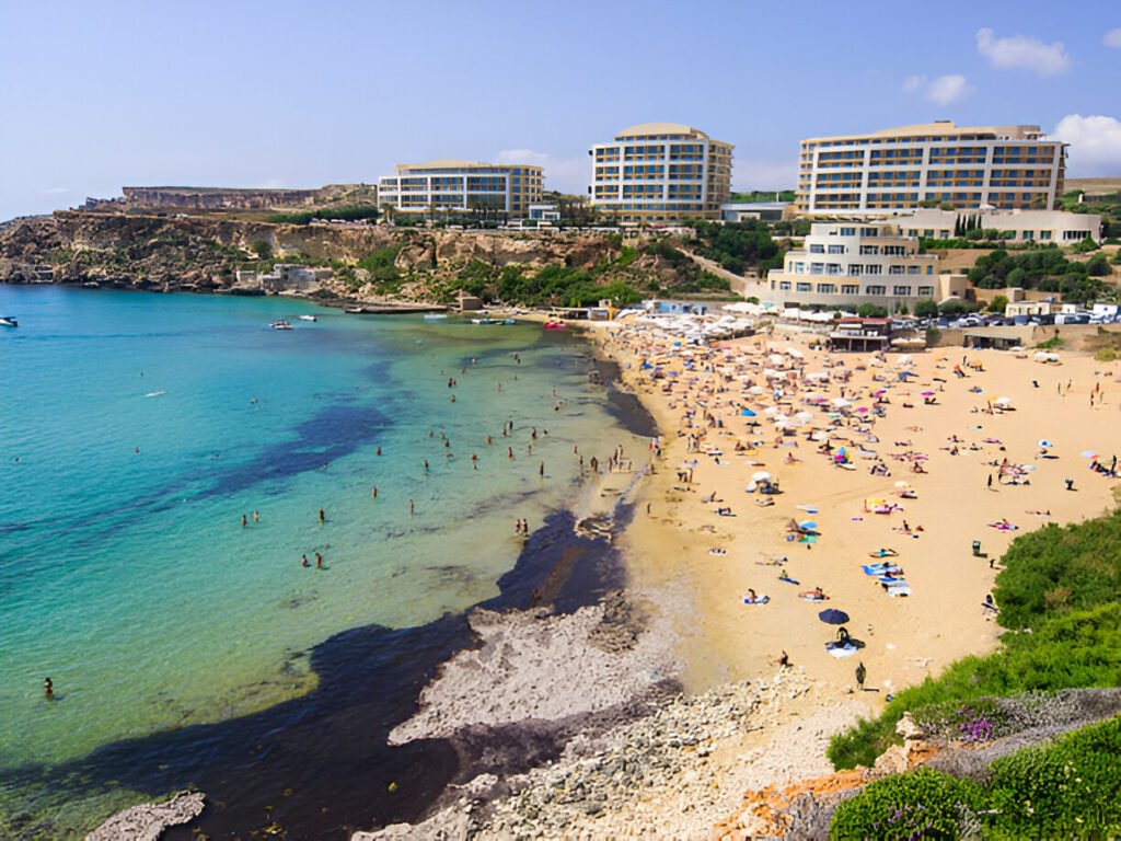 Golden bay beach on Malta
