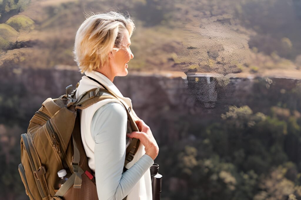 Woman over 50 traveling solo